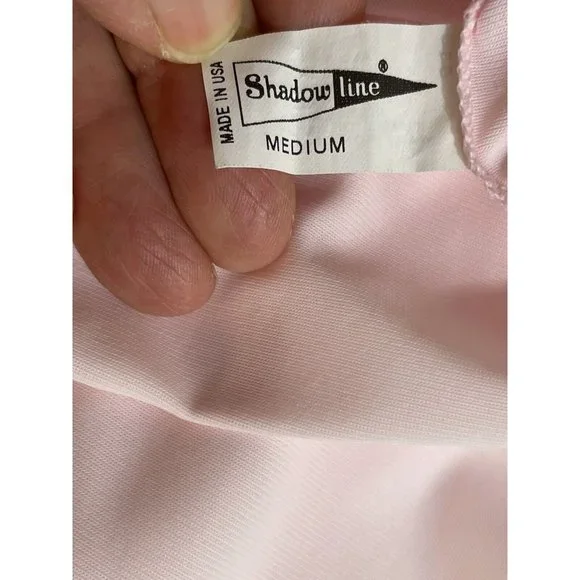 Vintage Nightgown/Robe Set Women’s Size Medium Shadowline Pink Nylon Rose Trim - Picture 7 of 13